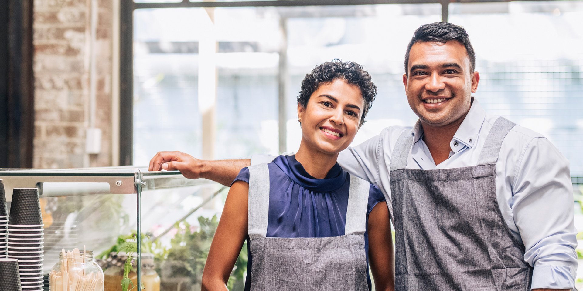 Two business owners in their store shop